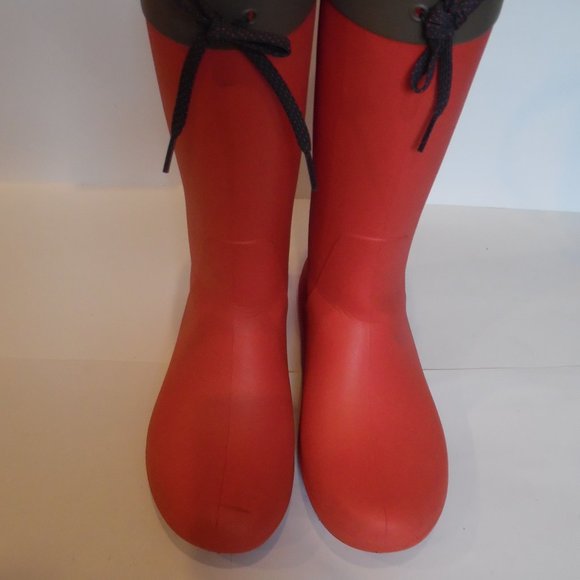Crocs Womens Freesail Coral Red Lightweight Waterproof Lace Rain Boot Shoes - Picture 6 of 10